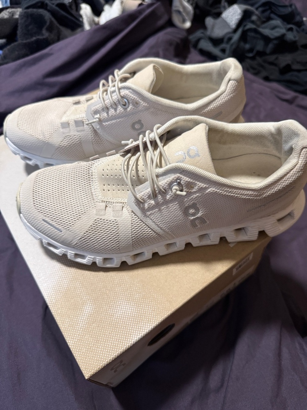 On Cloud Running Women's Beige Cloudrunner Athletic Shoes - Picture 2 of 10